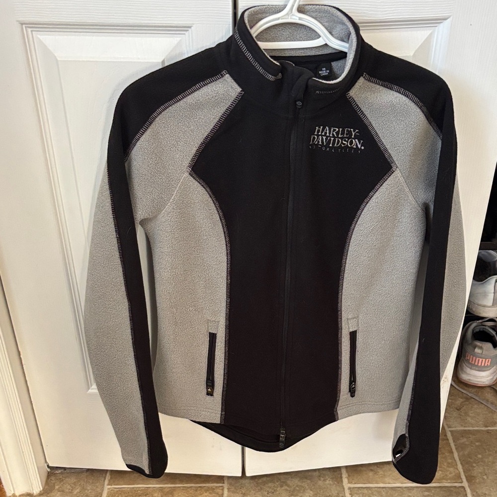 Harley-Davidson Women's Black & Gray Fleece Zip Jacket